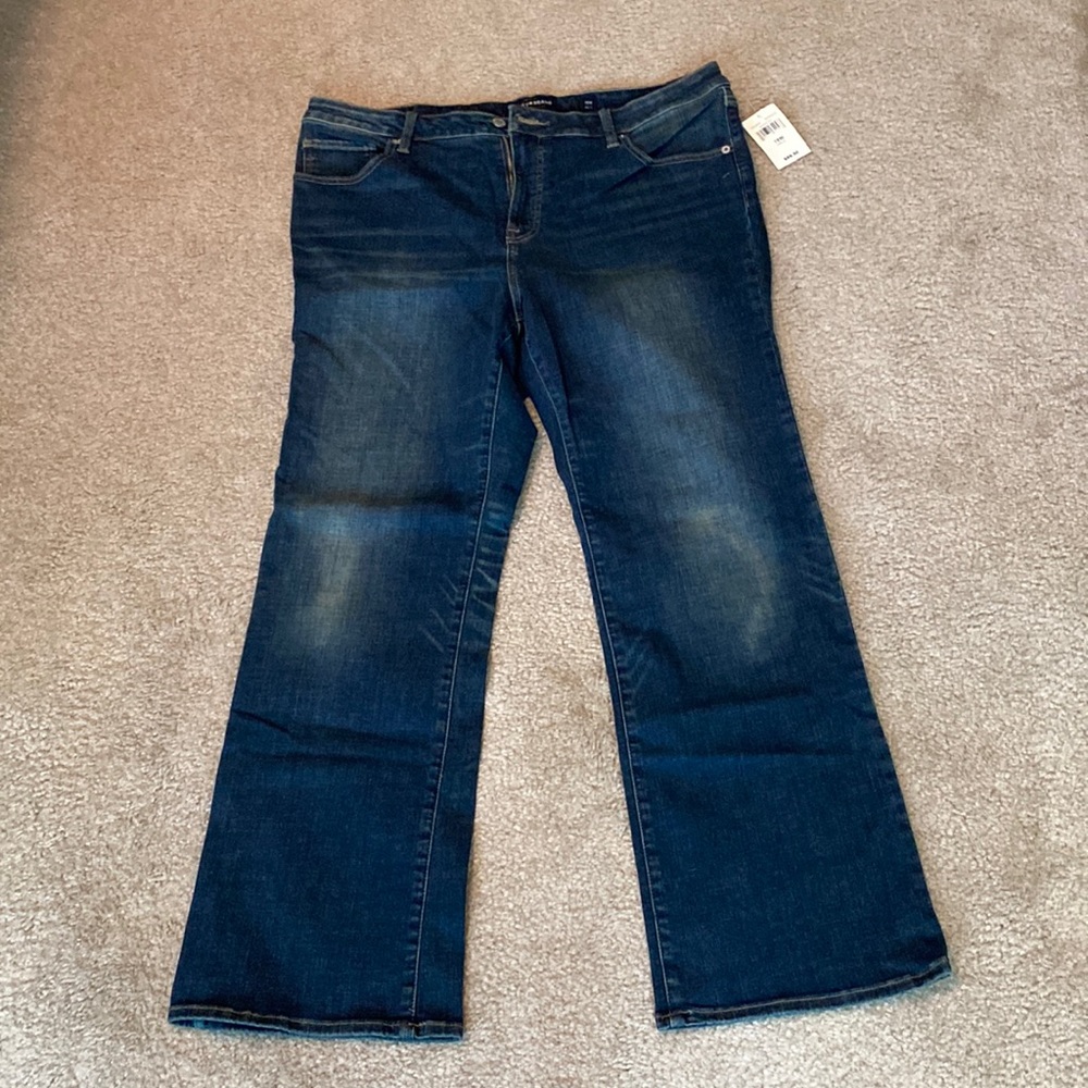 Women's Dark Wash Bootcut Jeans - Unknown Brand - Blue